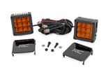 4 Inch LED Amber Light Pods | Square | Amber DRL | Pair