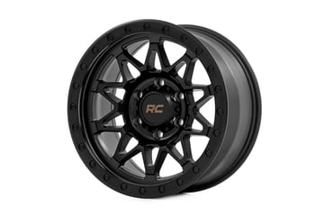 Rough Country 78 Series Wheel | Simulated Beadlock | Black | 18x9 | 6x5.5 | +0mm