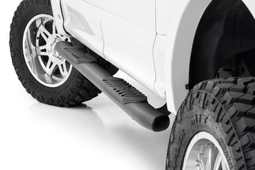 Oval Nerf Step | Crew Cab | Black | Ford F-150/Lightning/F-250/F-350/Raptor (15-26)