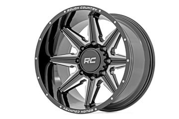 Rough Country 91M Series Wheel | One-Piece | Gloss Black | 20x12 | 8x180 | -44mm
