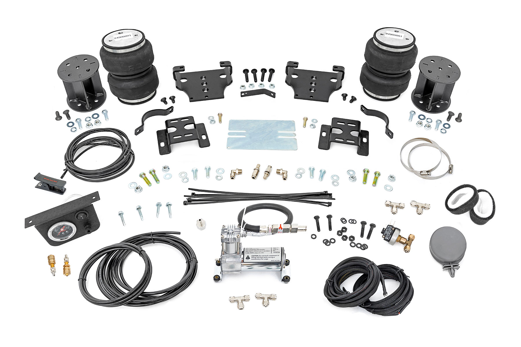 Rough Country Air Spring Kit w/compressor | 6 Inch Lift Kit | Chevy/GMC 2500HD (01-10)
