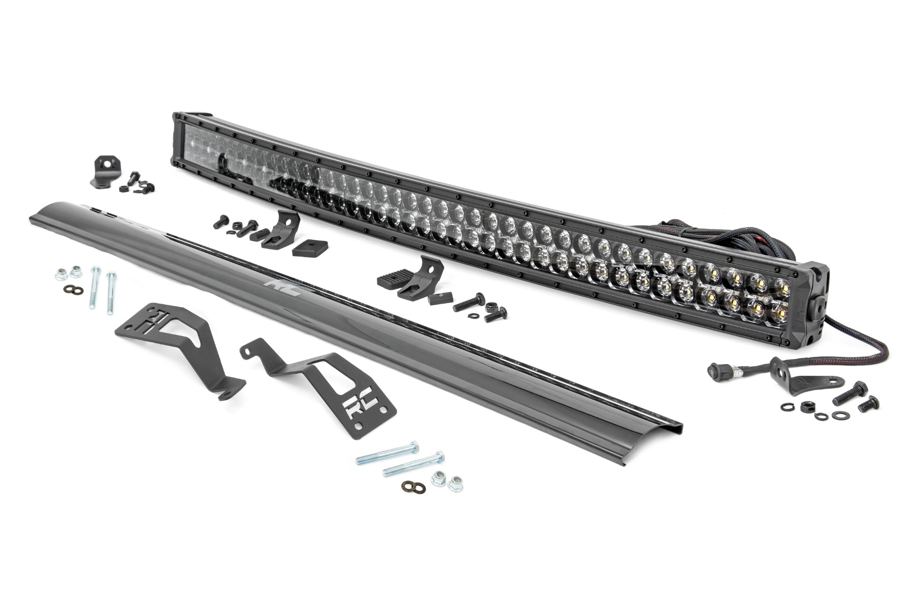Rough Country LED Light Kit | Front Mount | 40" Black Dual Row | White DRL | Can-Am Commander Max 1000