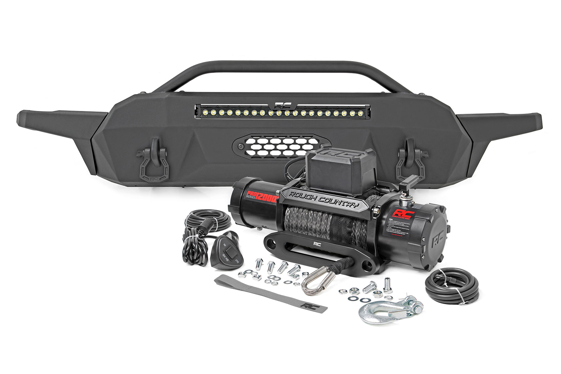 Front Bumper | Hybrid | 20" Blk White DRL LED | Toyota Tacoma 2WD/4WD (16-23)