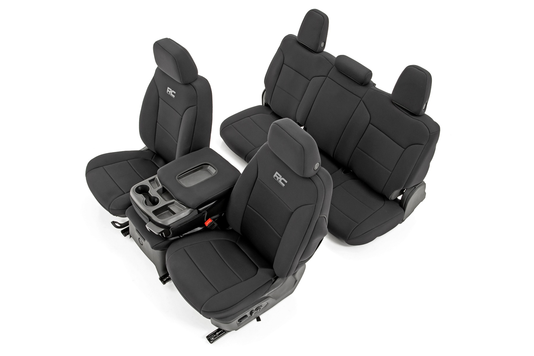 Rough Country Seat Covers | FR 40/40/20 & RR Arm Rest | Chevy/GMC Sierra 1500 (19-26)/Silverado 1500 (19-26)