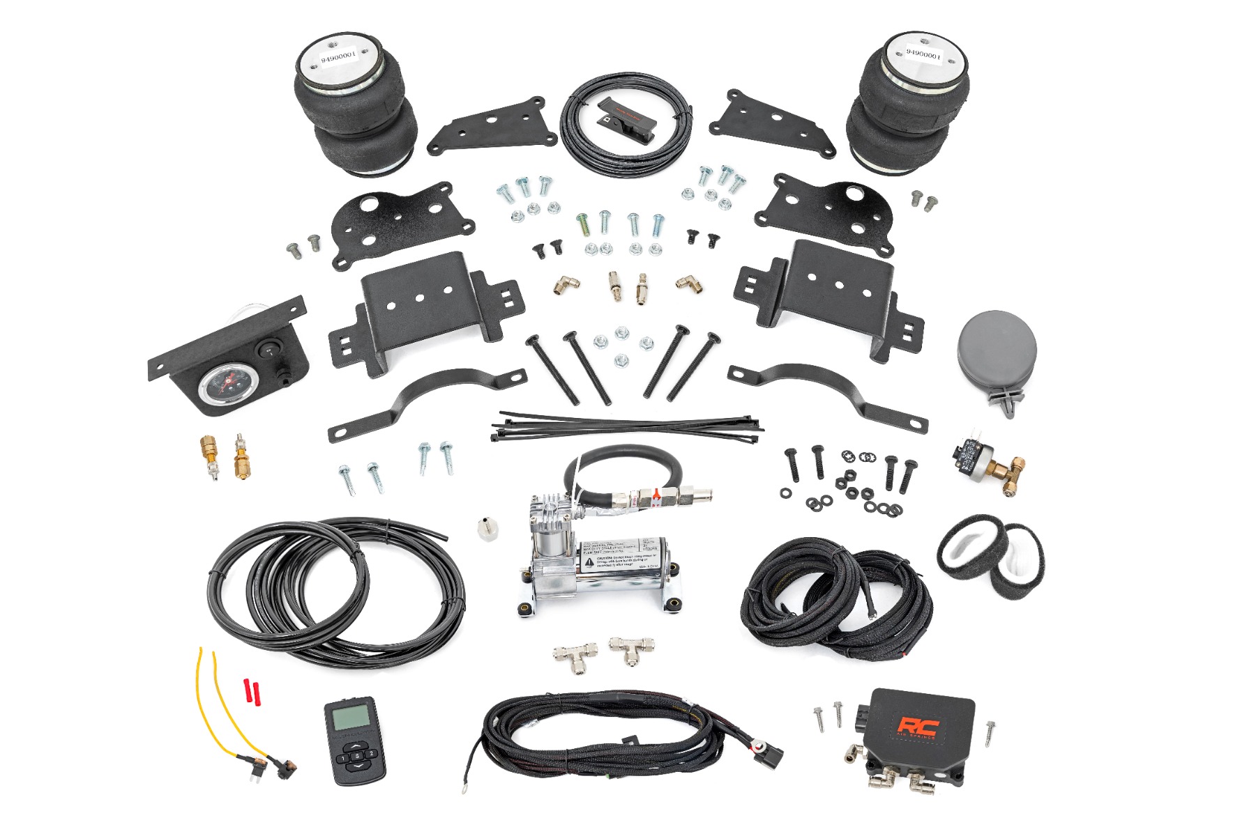 Rough Country Air Spring Kit w/compressor | Wireless Controller | 4 Inch Lift Kit | Ram 2500 (14-26)