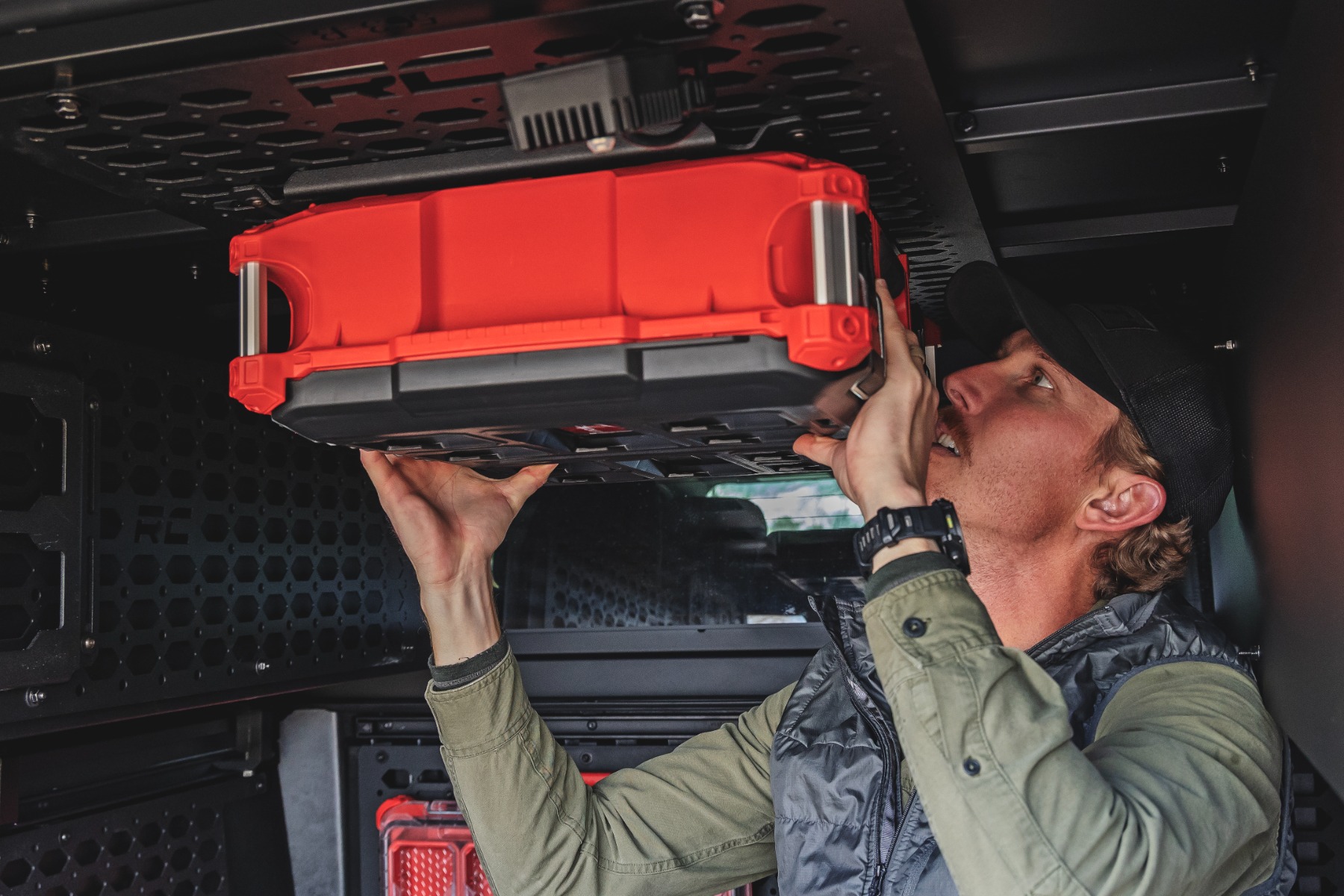 Molle Packout Bracket | 3 Row 4 Column Mount | Universal view 3