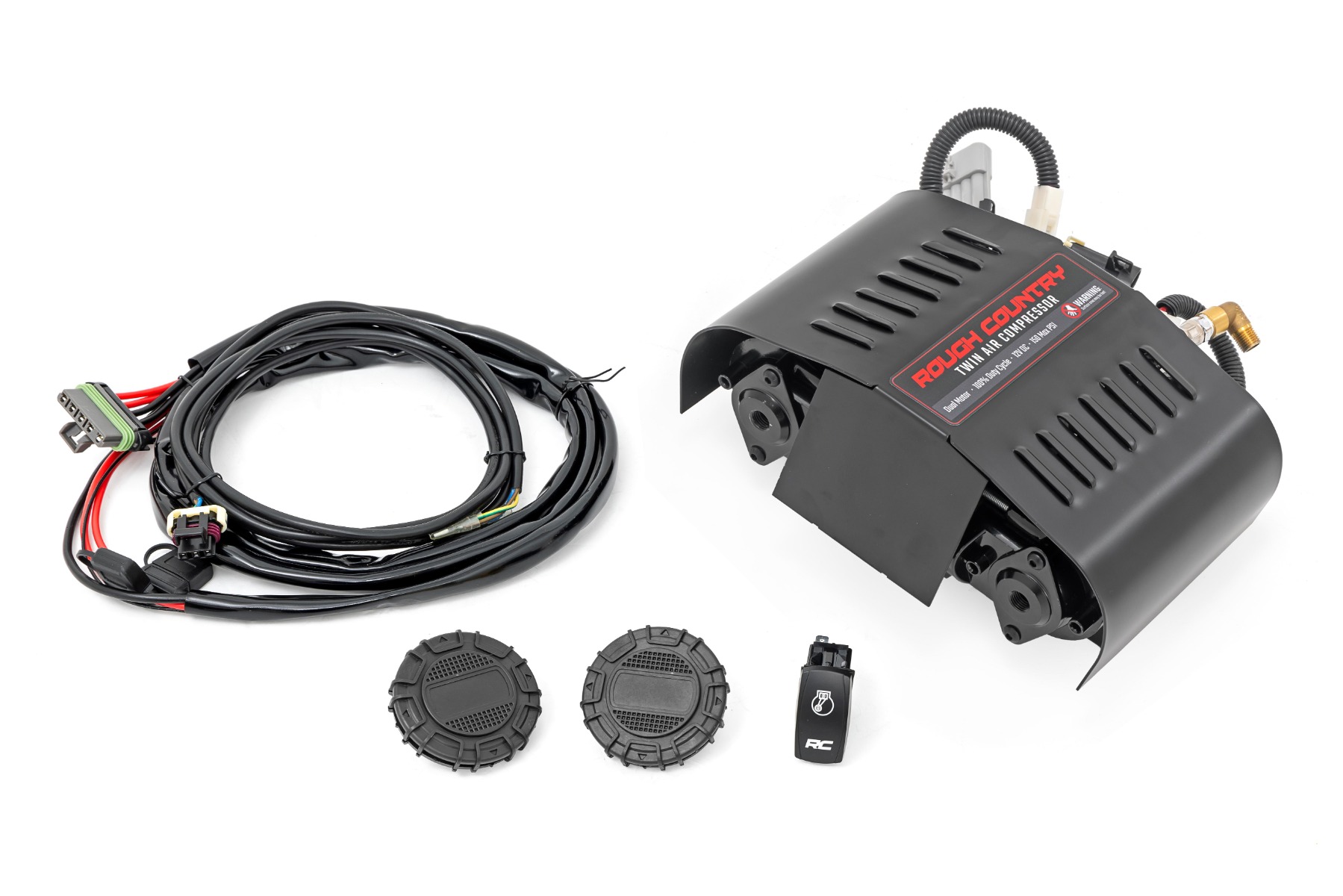 Twin Motor Air Compressor Kit | 12 Volt | 6.16 CFM | Rough Country