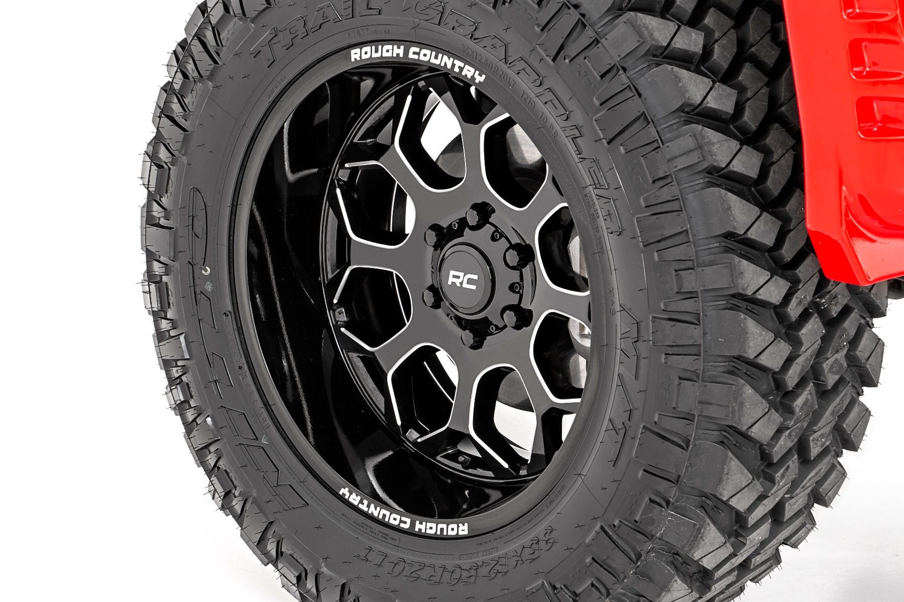 Rough Country 96 Series Wheel | One-Piece | Gloss Black | 20x9 | 6x5.5 | +0mm — view 4