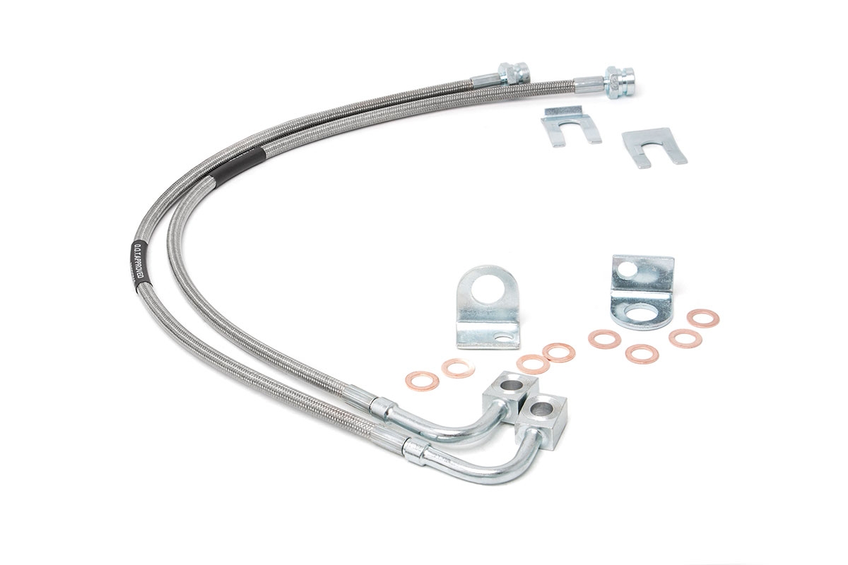 Rough Country Brake Lines | Stainless | Rear | 4-6 Inch Lift | Jeep Wrangler JK/Wrangler Unlimited (07-18)