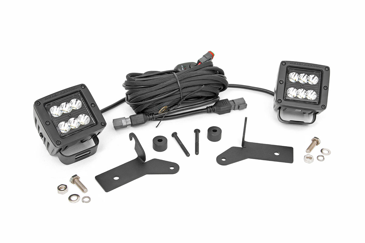 LED Light Kit | Hinge Mount | 2" Black Pair | Jeep Gladiator JT/Wrangler JL (18-26)